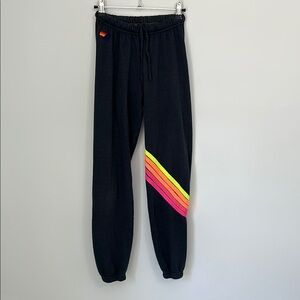Aviator Nation charcoal Joggers with Neon Stripes